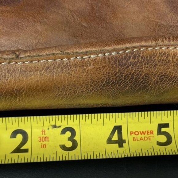 BED STU*Ventura Tan Rustic Mason small Leather crossbody bag aprox 6.5x7 - Picture 10 of 11